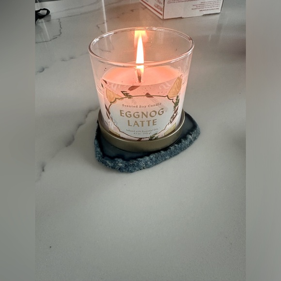 Teal large stone agate coaster - Picture 3 of 3